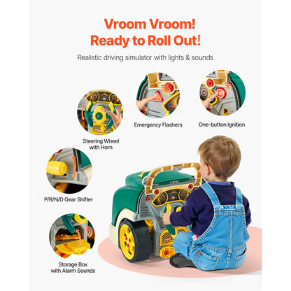 VEVOR Engine Toy Kids Mechanic Car Repair Set with Removable Parts Green