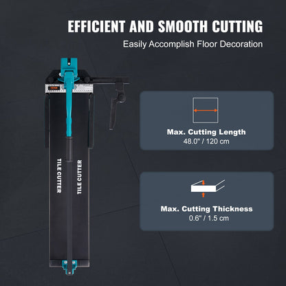 VEVOR Manual Tile Cutter, 1200mm, Porcelain Ceramic Tile Cutter with Tungsten Carbide