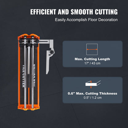 VEVOR Manual Tile Cutter, 400 mm, Porcelain Ceramic Tile Cutter with Tungsten Carbide