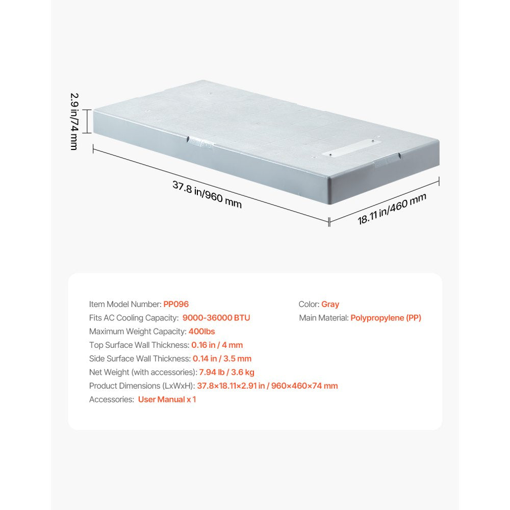 VEVOR Mini Split Pad for 9000-36000 BTU Anti Vibration Outdoor Pads