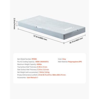 VEVOR Mini Split Pad for 9000-36000 BTU Anti Vibration Outdoor Pads