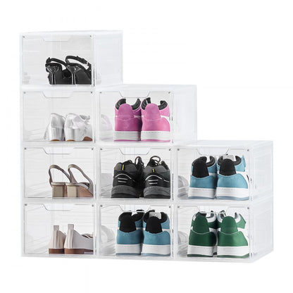 VEVOR Shoe Storage Boxes 9PCS Stackable Shoe Boxes US Size 13 Transparent White