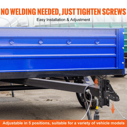 Adjustable Trailer Coupler Kit, 58 mm Hitch, 6804 kg Capacity, Heavy Duty Mount
