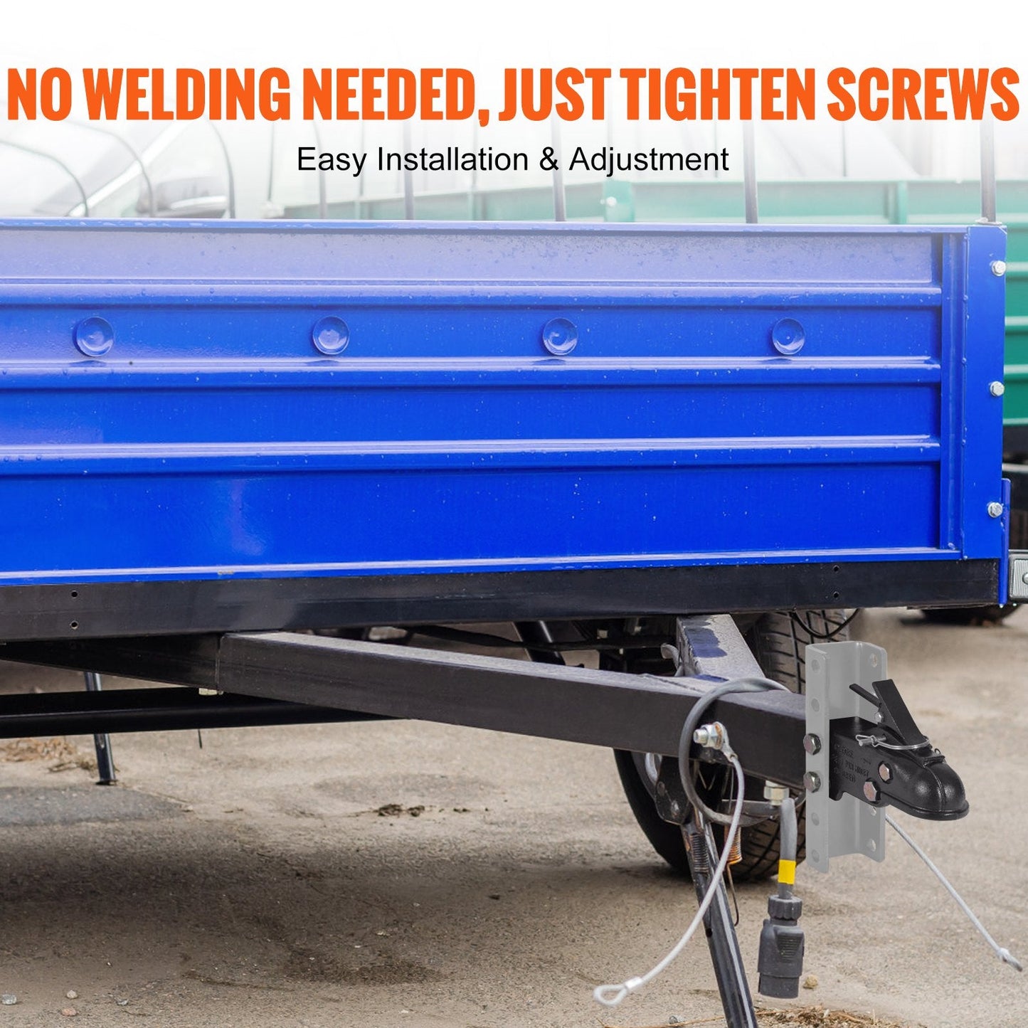 Adjustable Trailer Coupler with 58.74 mm Ball, 6,804 kg Capacity, Heavy Duty