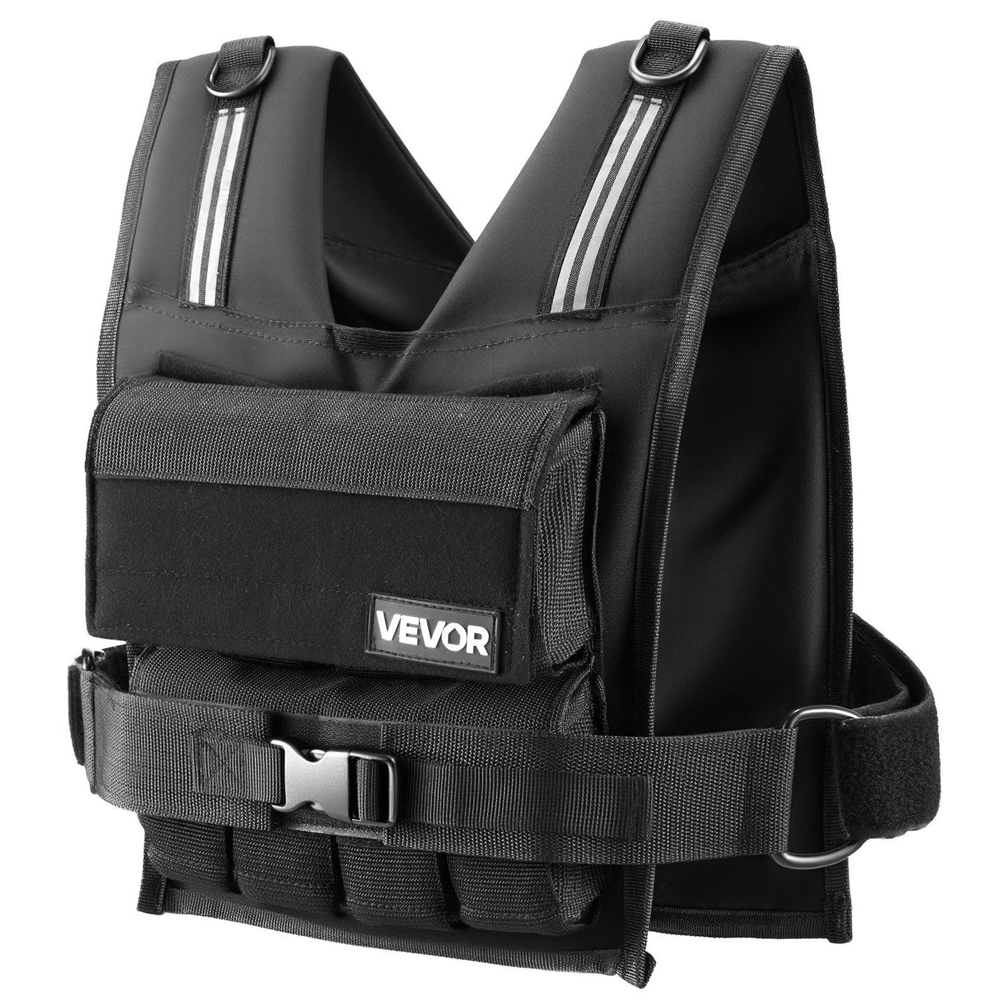 Adjustable Weighted Vest, Body Weight Vest with Iron Weights, Shoulder Pad, and Reflective Stripe, Exercise Set for Men Women, Heavy-Duty Workout Equipment for Strength Training Running