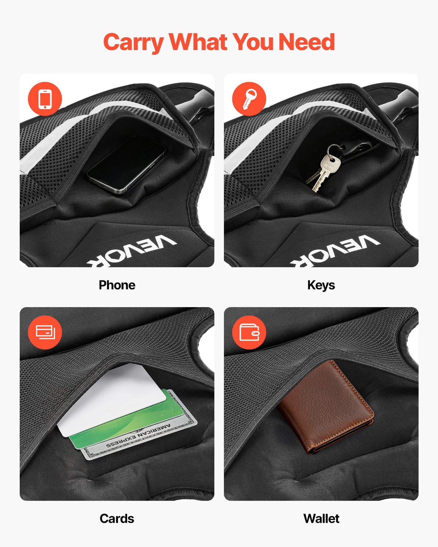 Adjustable Weighted Vest, 14.5 kg Comfortable X-Shape Body Weight Vest Set with 6 Weight Packs and Reflective Stripe, for Men Women, Workout Equipment for Strength Training Running Jogging