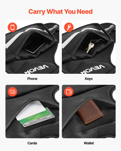 Adjustable Weighted Vest, 14.5 kg Comfortable X-Shape Body Weight Vest Set with 6 Weight Packs and Reflective Stripe, for Men Women, Workout Equipment for Strength Training Running Jogging