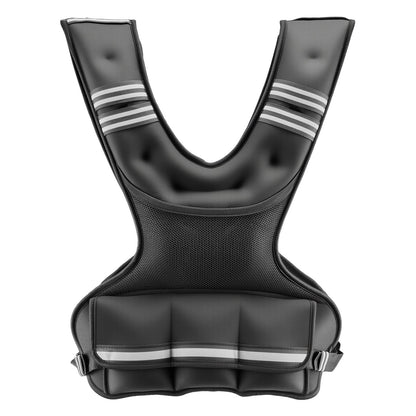 Adjustable Weighted Vest, 14.5 kg Comfortable X-Shape Body Weight Vest Set with 6 Weight Packs and Reflective Stripe, for Men Women, Workout Equipment for Strength Training Running Jogging