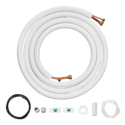Mini Split Line Set, 4.88m Copper Pipes with Triple-Layer Insulation for HVAC