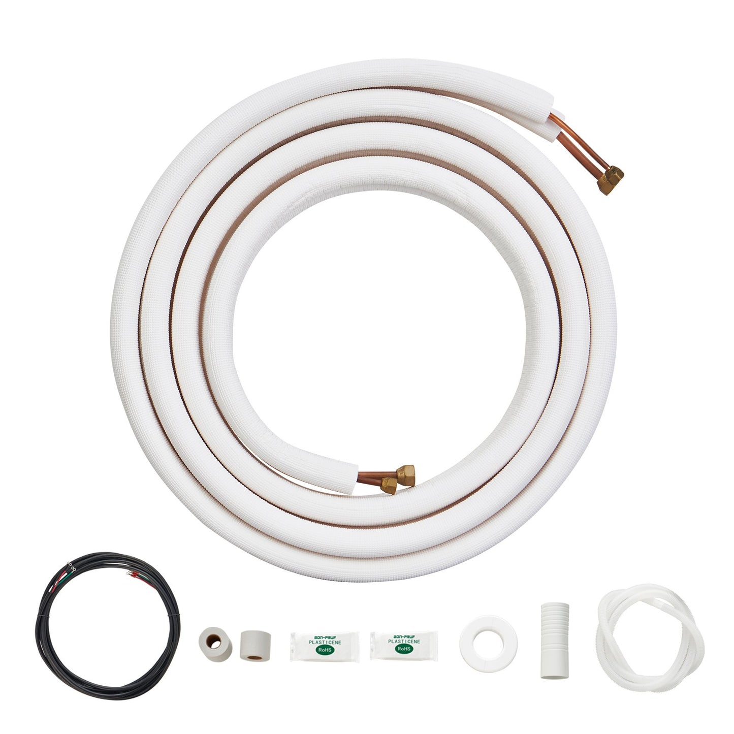 VEVOR 4876.8mm Mini Split Line Set, 6.4 & 9.5mm O.D Copper Pipes Tubing and Triple-Layer