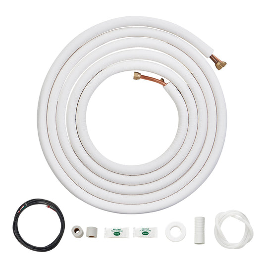 VEVOR 25FT Mini Split Line Set, 6.4 & 12.7mm O.D Copper Pipes Tubing and Triple-Layer