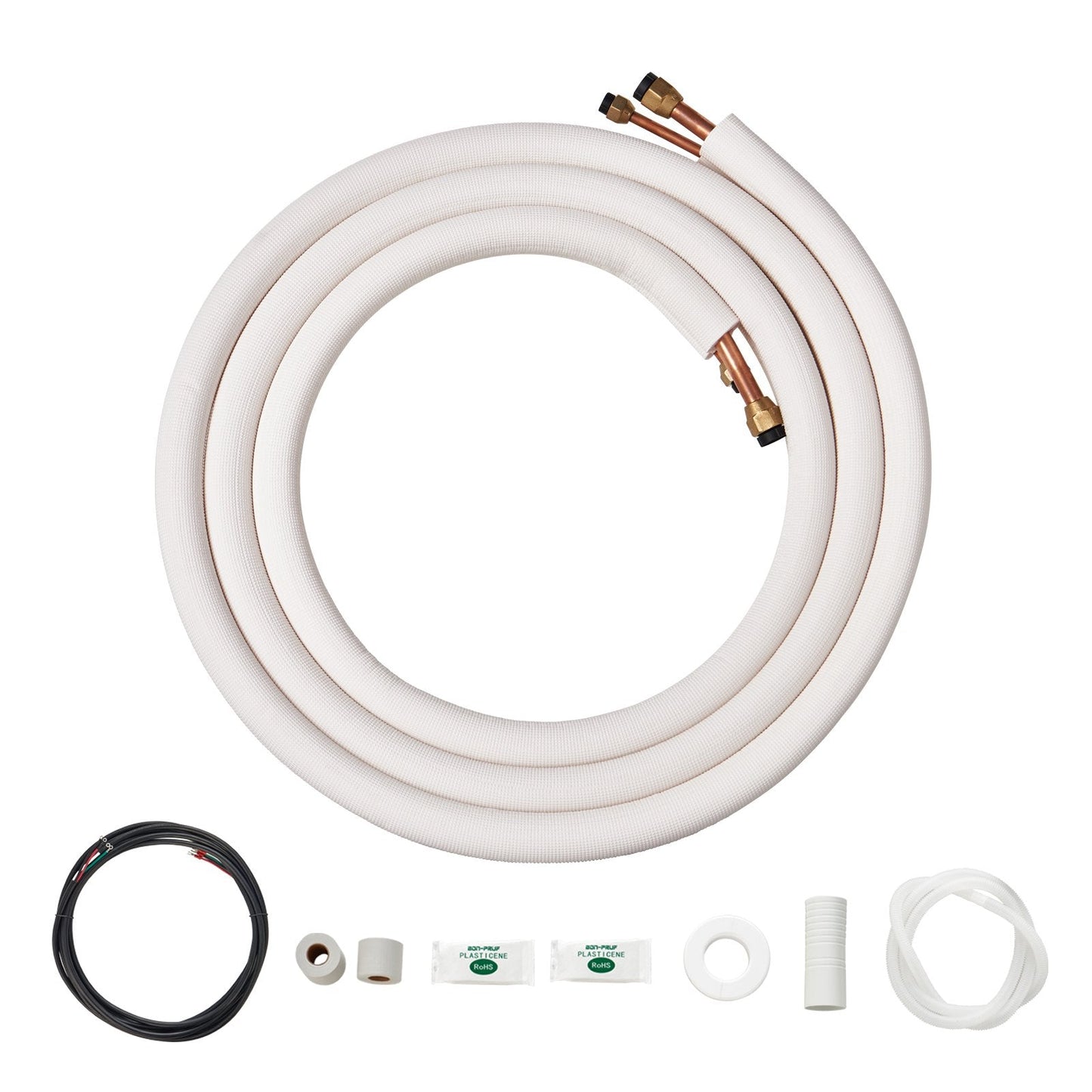 16ft Mini Split Line Set with Insulated Copper Pipes for HVAC Systems