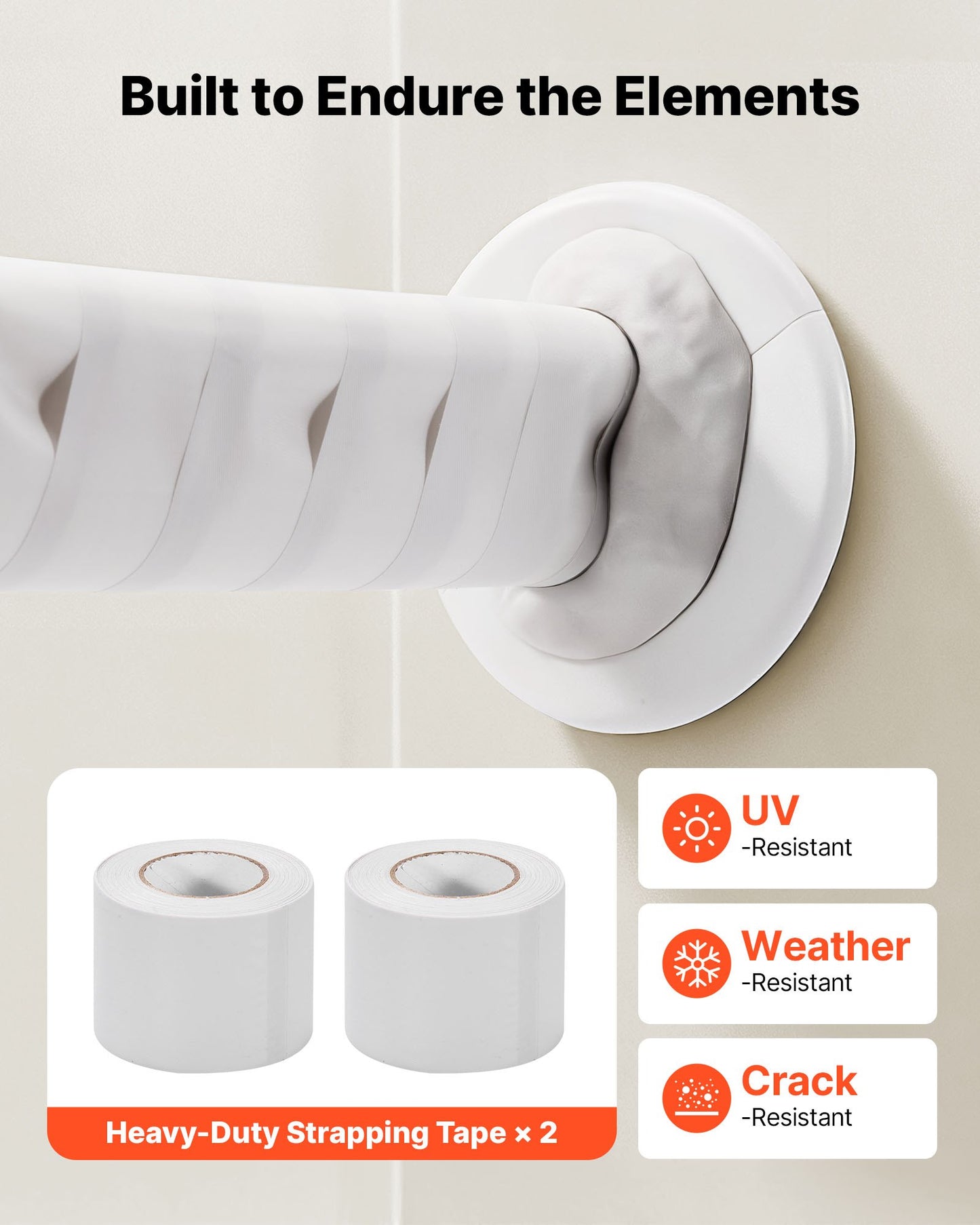 15.2m Mini Split Line Set, 6.4 & 9.5mm OD AC Copper Tubing Pipe, 3/8 White PE Thickened Insulated Coil with Flared Nuts, Strapping Tapes, for Mini Split Air Conditioner HVAC or Heat Pump System