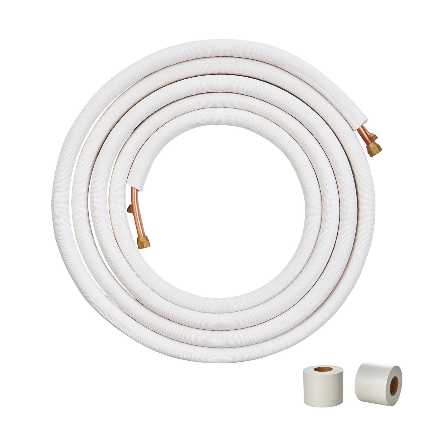 25ft Mini Split Line Set with Copper Pipes and Triple-Layer Insulation