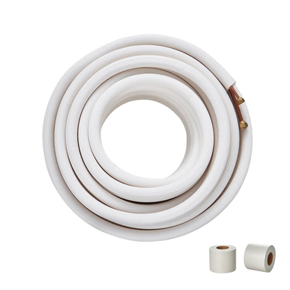 Mini Split Line Set 15.24m, Copper Pipes with Triple-Layer Insulation for HVAC
