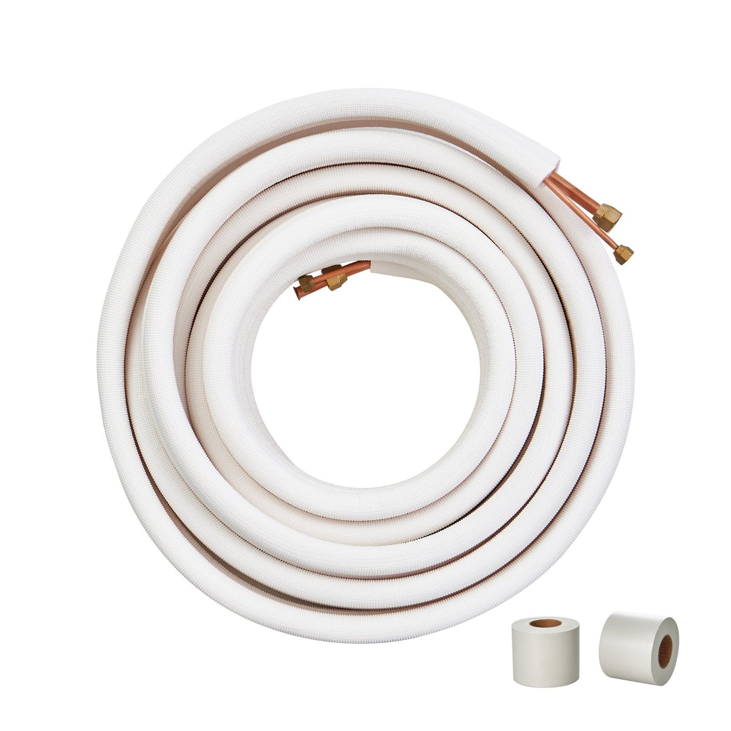 15.24m Mini Split Line Set with Copper Pipes & Triple-Layer Insulation for HVAC