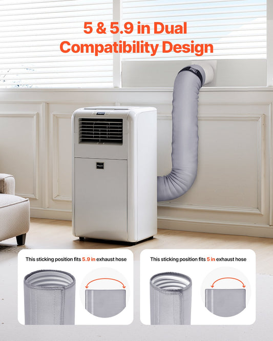 VEVOR Air Conditioner Hose Cover Wrap Portable AC Insulated Exhaust Hose Sleeve