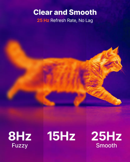 Thermal Imaging Camera for Android, 320 x 240 TISR Super Resolution, 25HZ Refresh Rate Infrared Thermal Imager for Smartphone Tablet, 160 x 120 IR Resolution, -20°C to 550°C & 15 Color Palettes