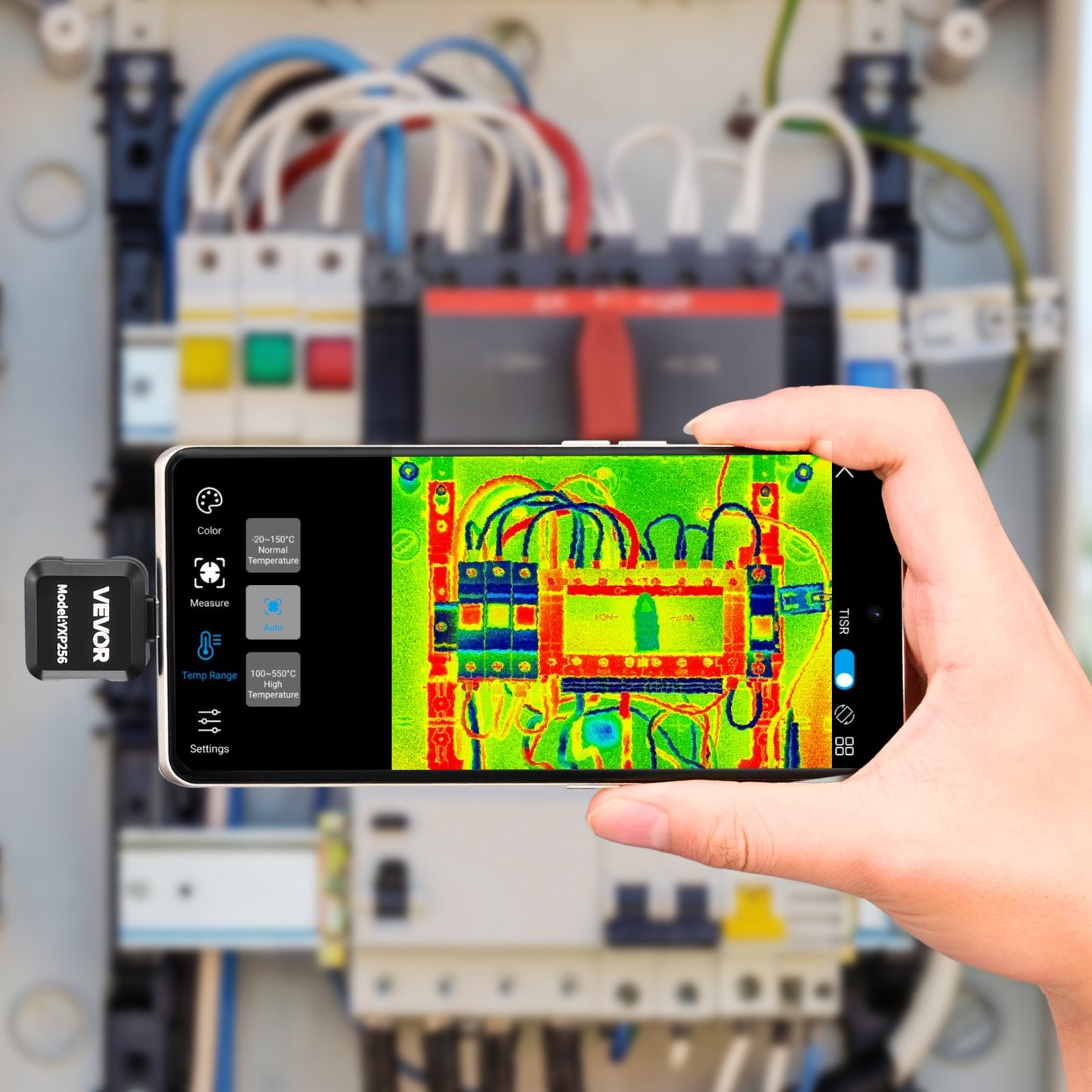 Thermal Imaging Camera for Android, 512 x 384 TISR Super Resolution, 25HZ Refresh Rate Infrared Thermal Imager for Smartphone Tablet, 256 x 192 IR Resolution, -20°C to 550°C & 15 Color Palettes