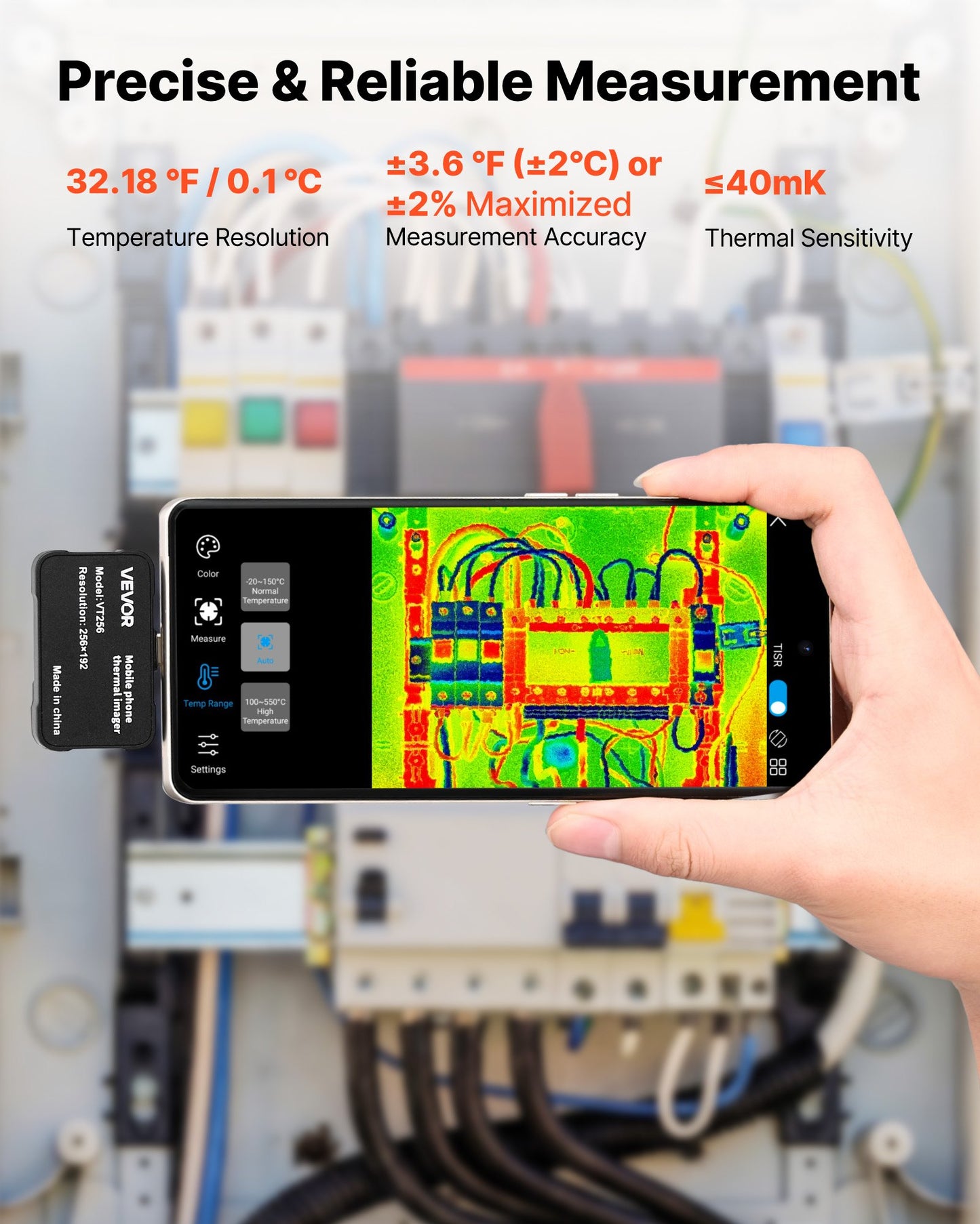 Thermal Imaging Camera for Android & iOS, 512 x 384 Super Resolution with Macro Lens, 25HZ Refresh Rate Infrared Thermal Imager for Smartphones Tablets, 256 x 192 IR Resolution, -20°C to 550°C