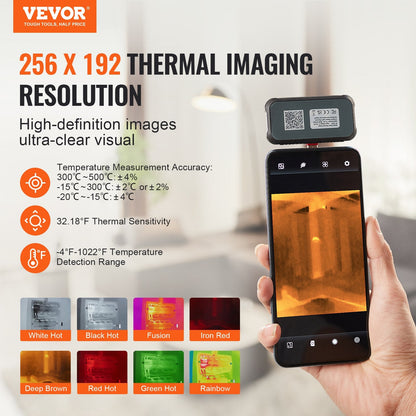 Android-Compatible Thermal Imaging Camera, 256x192 Resolution, IP54 Rated