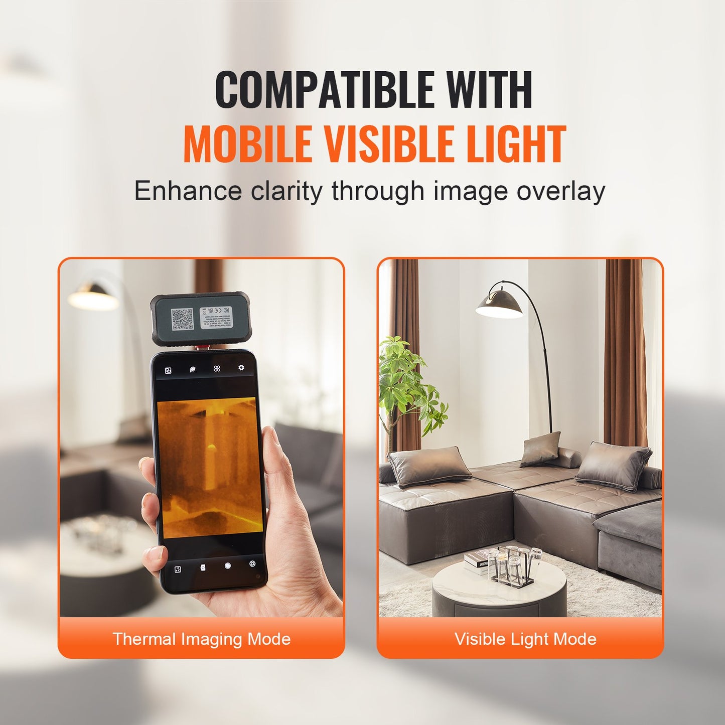 VEVOR Thermal Imaging Camera for Android, 256 x 192 IR Resolution Infrared Thermal