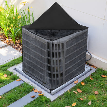 Air Conditioner Cover, 914 x 914 x 1010 mm Ac Cover for Air Conditioning Unit, Dual-Layer, Detachable Canopy,Waterproof Polyester, Universal HVAC Protector for Outdoor Outside Ac Unit, Black