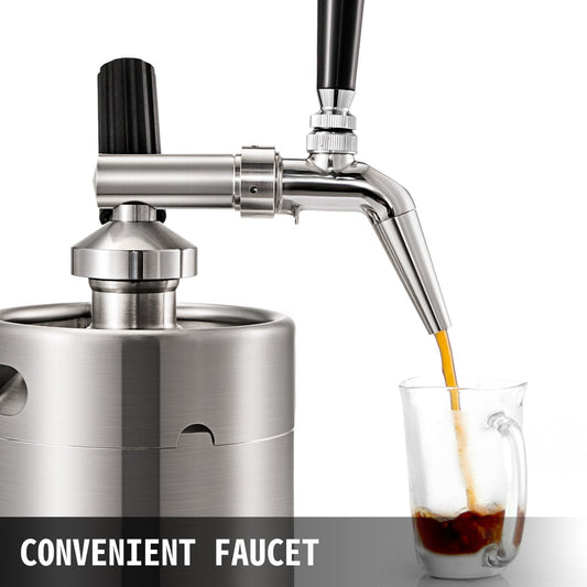 Portable 2L Stainless Steel Nitro Cold Brew Coffee Maker with Home Keg System