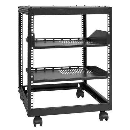 12U Open Frame Server Rack, Adjustable Depth 0.38-1.02m, Freestanding/Wall Mount