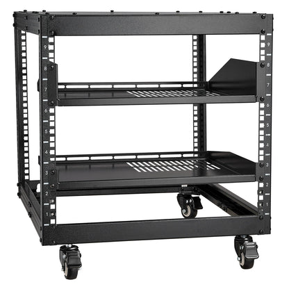 9U 4-Post Open Frame Server Rack, Adjustable Depth 0.58-1.02m, 227kg Capacity