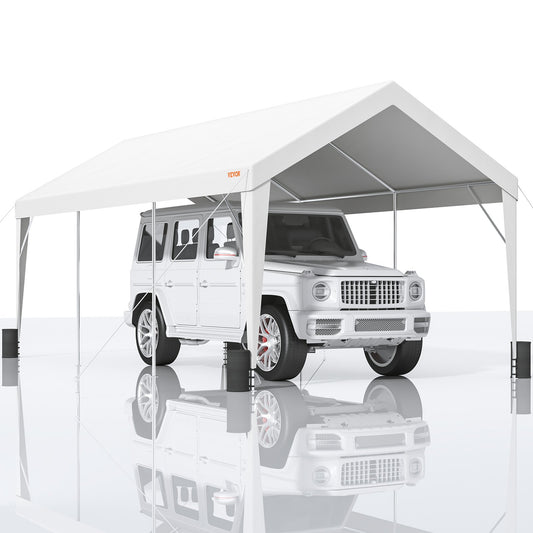 VEVOR Carport Car Canopy Garage Shelter Tent 10x20ft with 8 Poles for Auto Boats