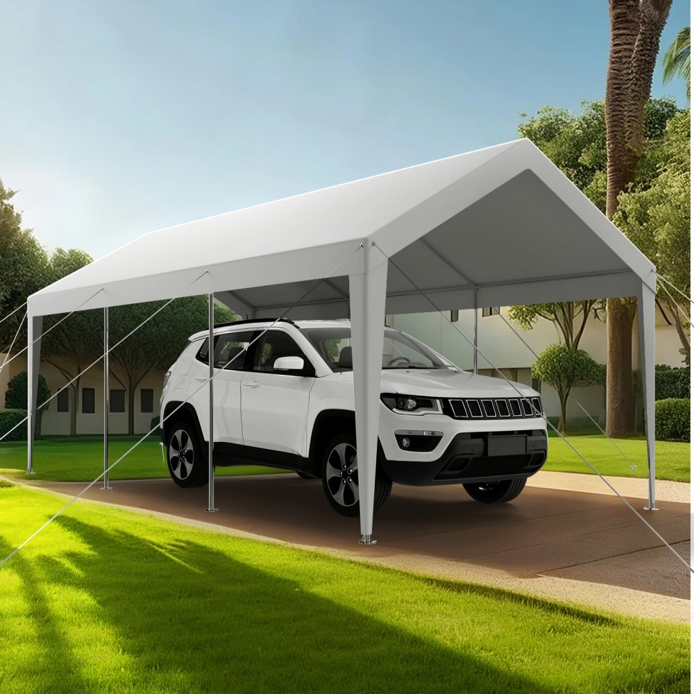 VEVOR Carport Car Canopy 10 x 20 FT Heavy Duty Portable Car Shelter Tent White