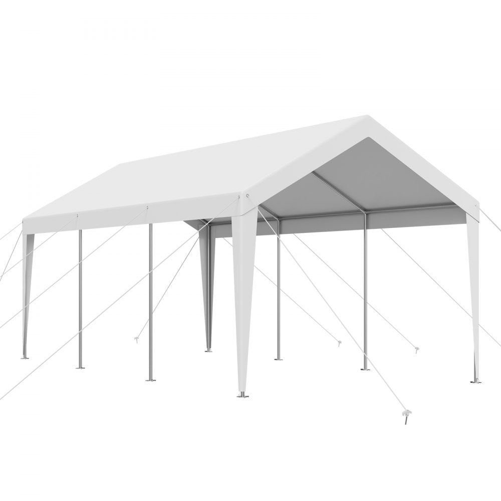 VEVOR Carport Car Canopy 10 x 20 FT Heavy Duty Portable Car Shelter Tent White