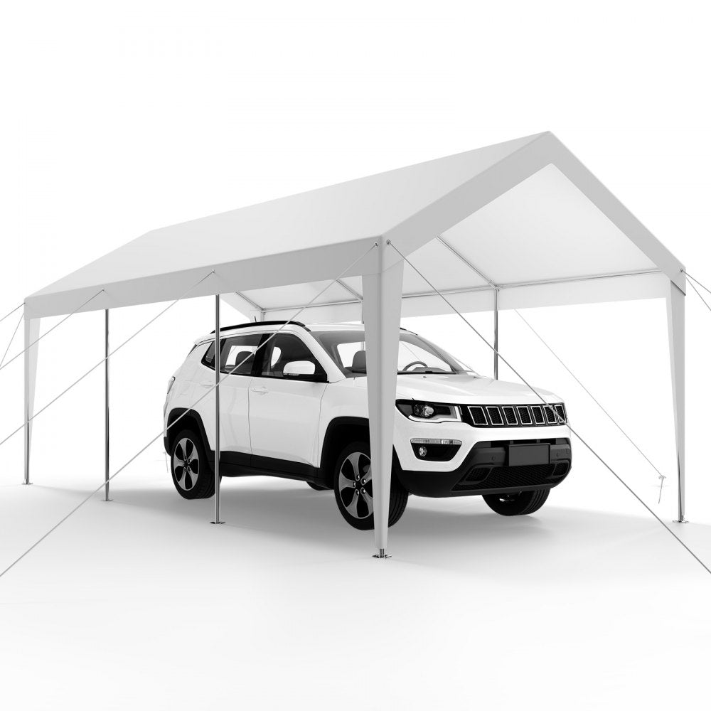 VEVOR Carport Car Canopy 10 x 20 FT Heavy Duty Portable Car Shelter Tent White
