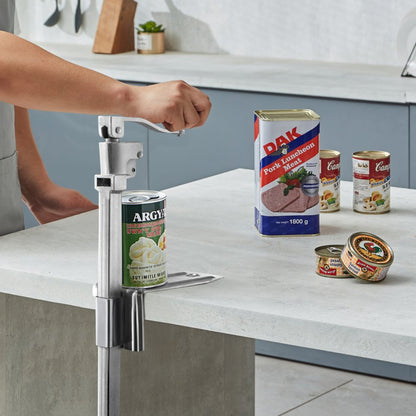 Commercial Can Opener, Heavy-Duty Manual Tabletop Cans Opener for Cans Up to 300 mm Height, Height-Adjustable Professional Can Openers Fixed with Screws, for Restaurant, Hotel, and Food Store