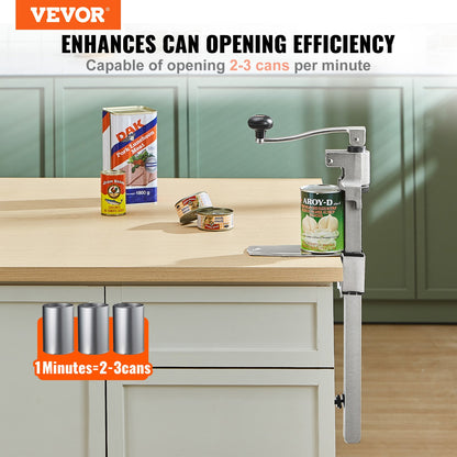 VEVOR Manual Can Opener, Commercial Table Opener for Large Cans, Heavy Duty Can