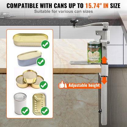 VEVOR Manual Can Opener, Commercial Table Opener for Large Cans, Heavy Duty Can