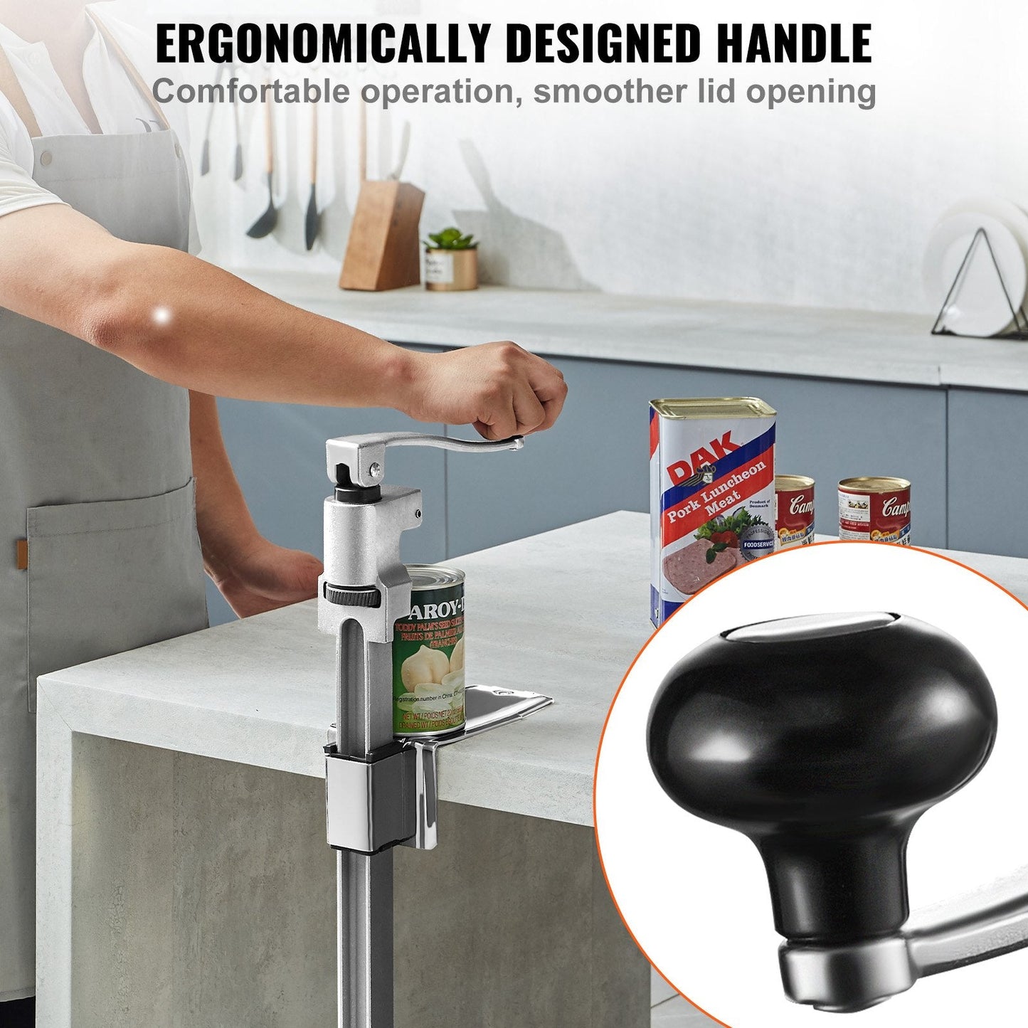 Heavy Duty Tabletop Can Opener for Large Cans, Adjustable up to 0.4 Meters