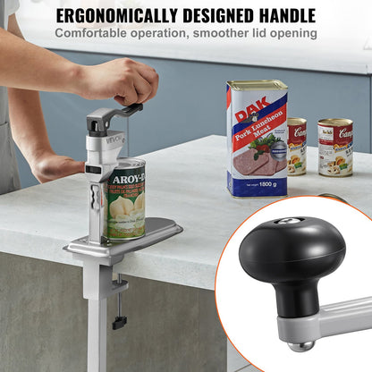 Commercial Can Opener, Heavy-Duty Manual Tabletop Cans Opener for Cans Up to 400 mm Height, Height-Adjustable Can Openers Fixed with Screws & Table Clamp, for Restaurant, Hotel, and Food Store