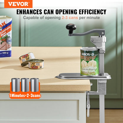 VEVOR Manual Can Opener, Commercial Table Clamp Opener for Large Cans, Heavy Duty