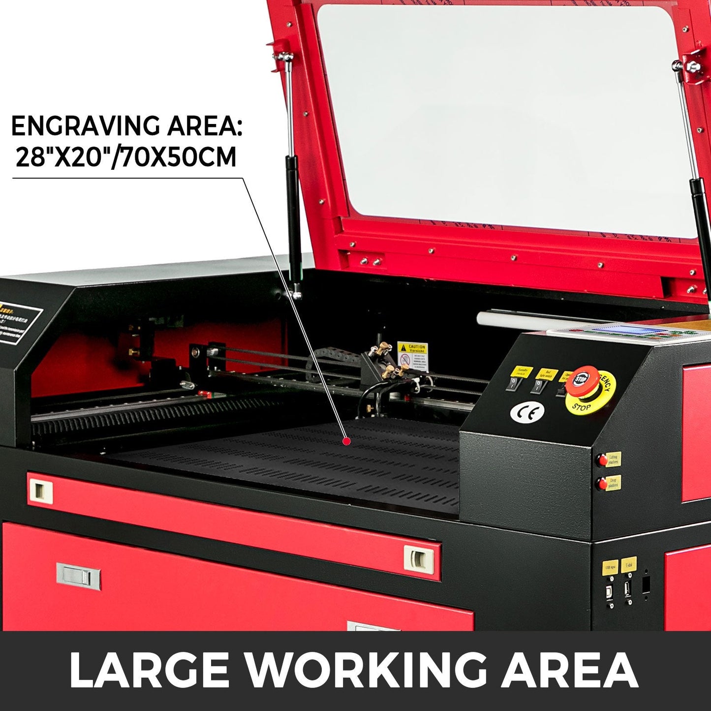 80W CO2 Laser Engraver with Color Screen, 0.7x0.5m, High Precision, USB Support