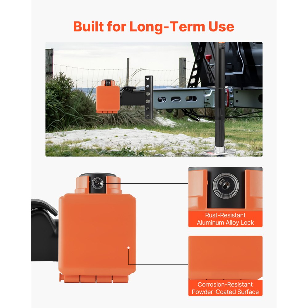 Collar Coupler Lock Fits 50.6 & 58.6 mm Couplers Trailer Hitch Lock