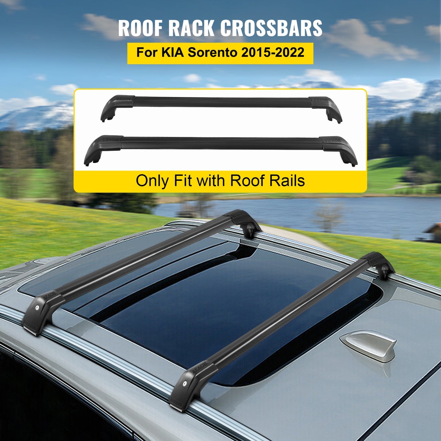 VEVOR Roof Rack Crossbars Universal Roof Rack for KIA-Sorento Vehicle Roof Cross