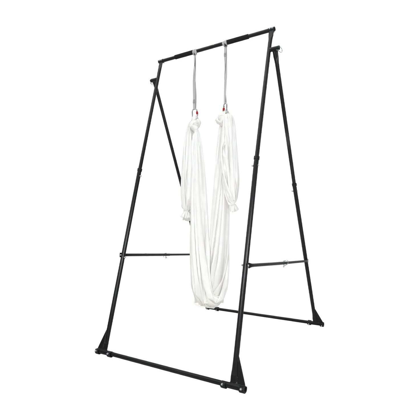 Yoga Stand Frame, Max 200 kg Load Swing Stand, Triangular Structure Aerial Rig, Aerial Silk Stands with EVA Foam & 6m Yoga Hammock, 4-Level Horizontal & 6-Level Vertical Adjustment