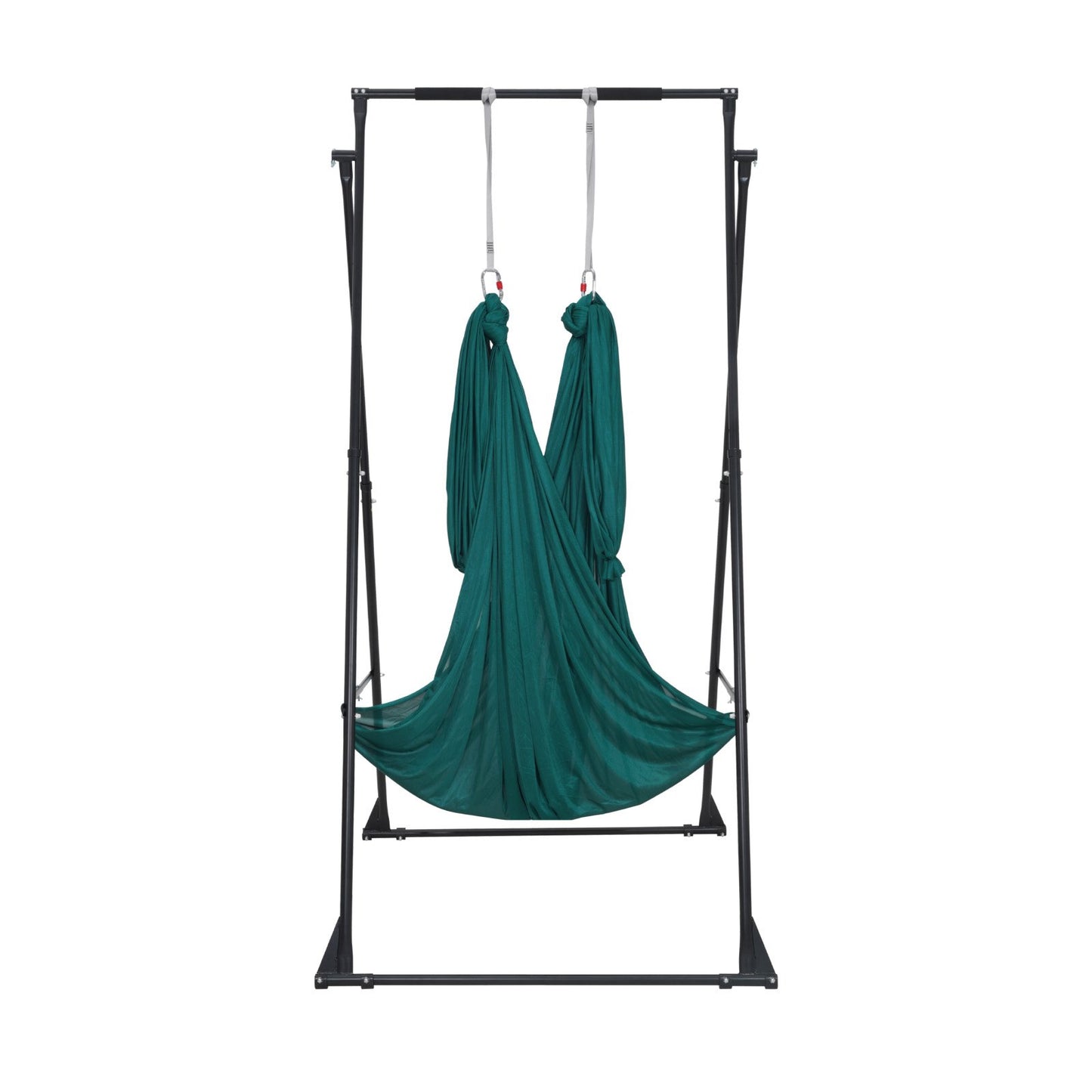 Yoga Stand Frame, Max 200 kg Load Swing Stand, Triangular Structure Pull Up Stands, Aerial Silk Stands with EVA Foam & 6m Yoga Hammock, 4-Level Horizontal & 6-Level Vertical Adjustment