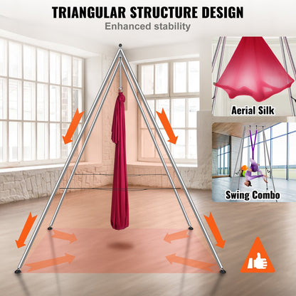 Professional Aerial Yoga Swing Stand with Hammock, 2.95 m Height, 250 kg Capacity