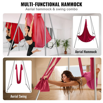 Professional Aerial Yoga Swing Stand with Hammock, 2.95 m Height, 250 kg Capacity