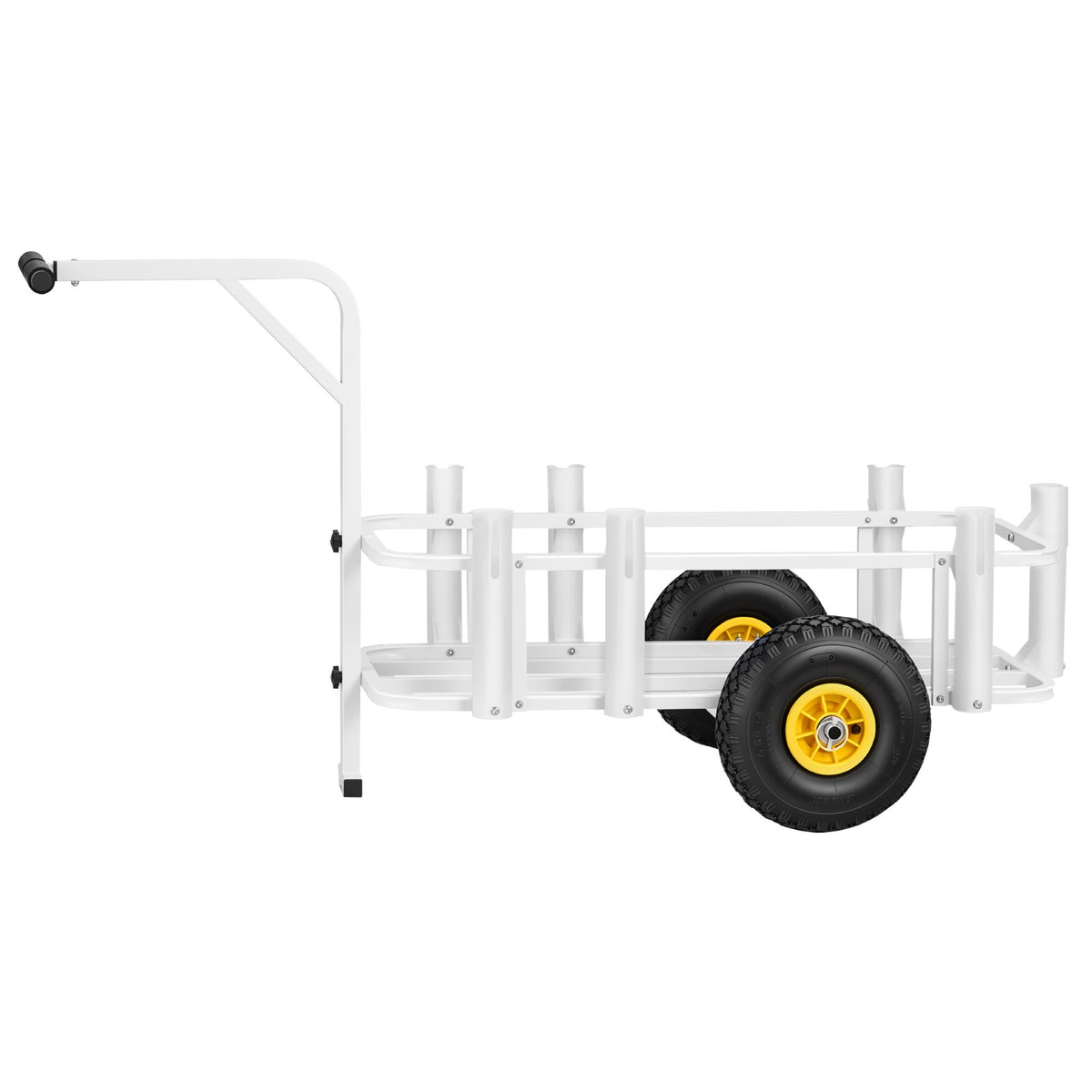 Beach Fishing Cart, 90.7 kg Load Capacity, Fishing Cart Wagon with Heavy-Duty Carbon Steel Frame, 280 mm All-Terrain Tires, 7 Rod Holders, Easy to Clean, for Outdoor Activities Camping Picnic