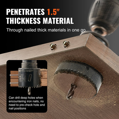 Bi-Metal M42 Hole Saw Kit: 18 Blades, 6 Drill Bits, 3/4 to 4.5m, with Case
