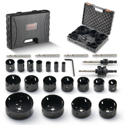 Bi-Metal M42 Hole Saw Kit: 18 Blades, 6 Drill Bits, 3/4 to 4.5m, with Case